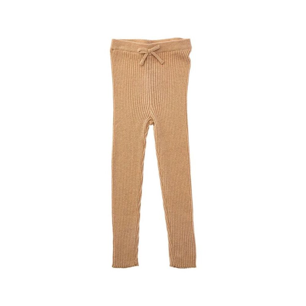 Janie And Jack Girls Classic Ribbed Legging, Brown